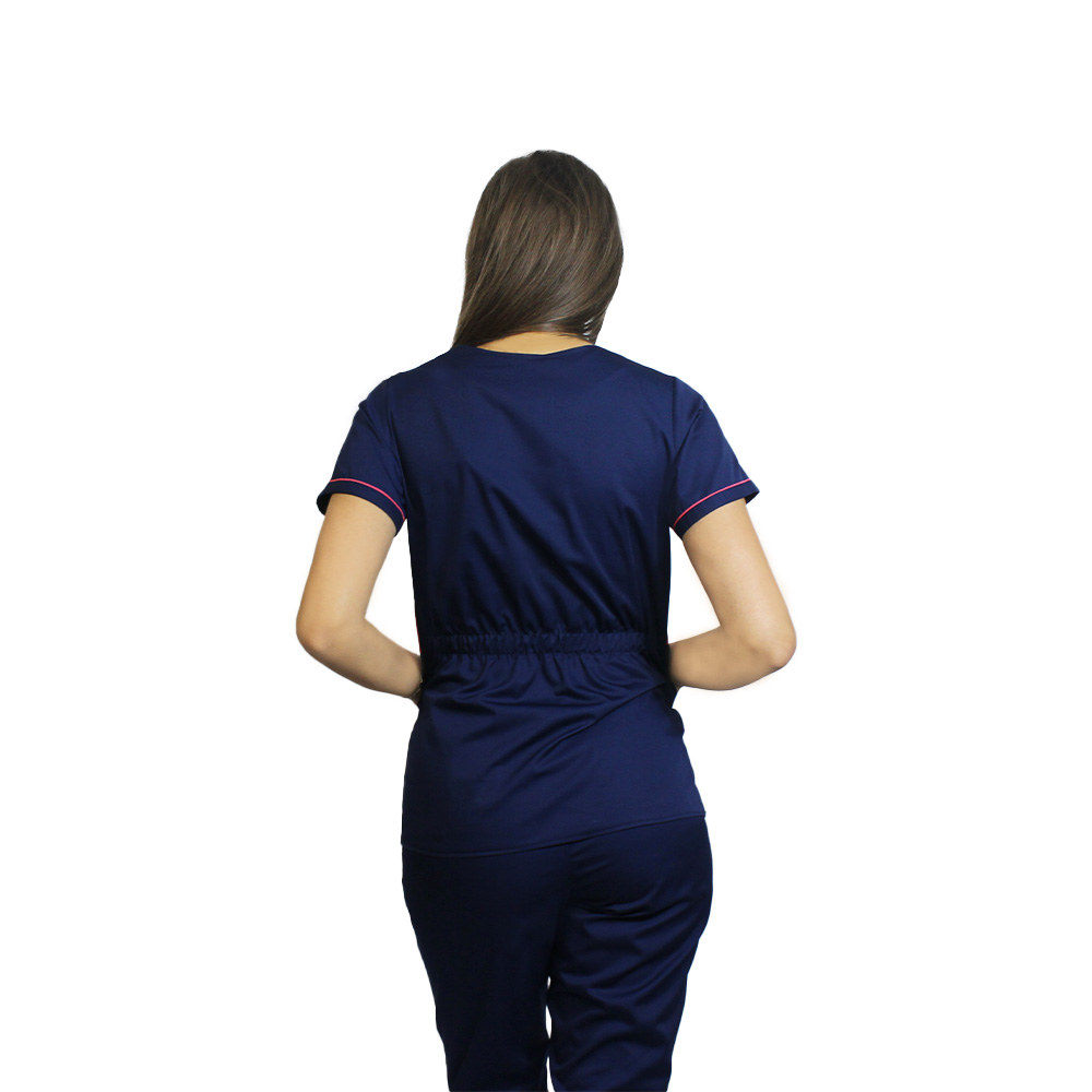 OUTLET Halat medical negru cu roz pal, model Sofia 4